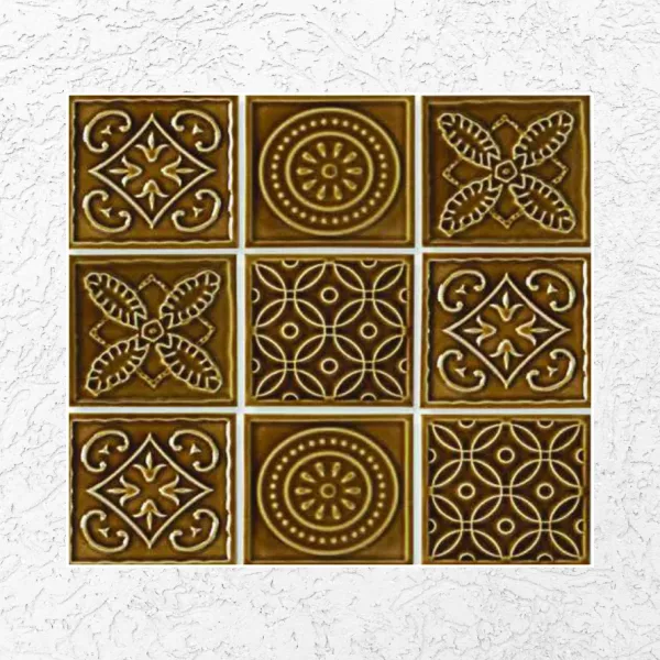 Porcelain Tile 300x300 Square_Mix_Decore_Series_Brown
