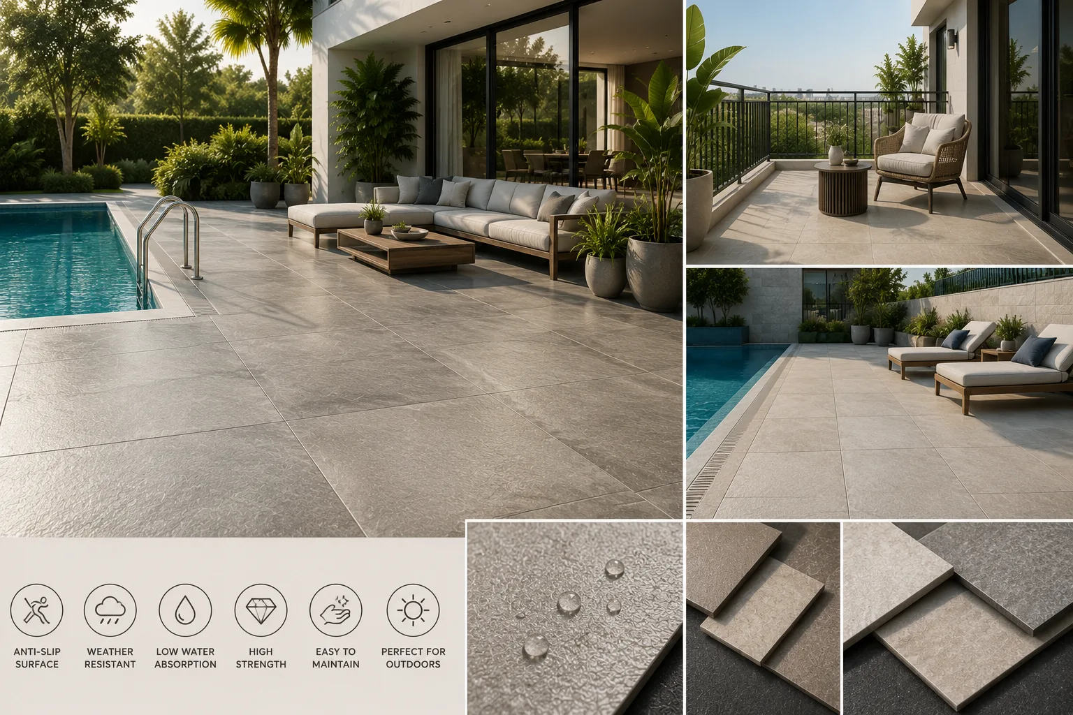 Best Anti-Slip Outdoor Tiles for Patios, Balconies & Pool Areas