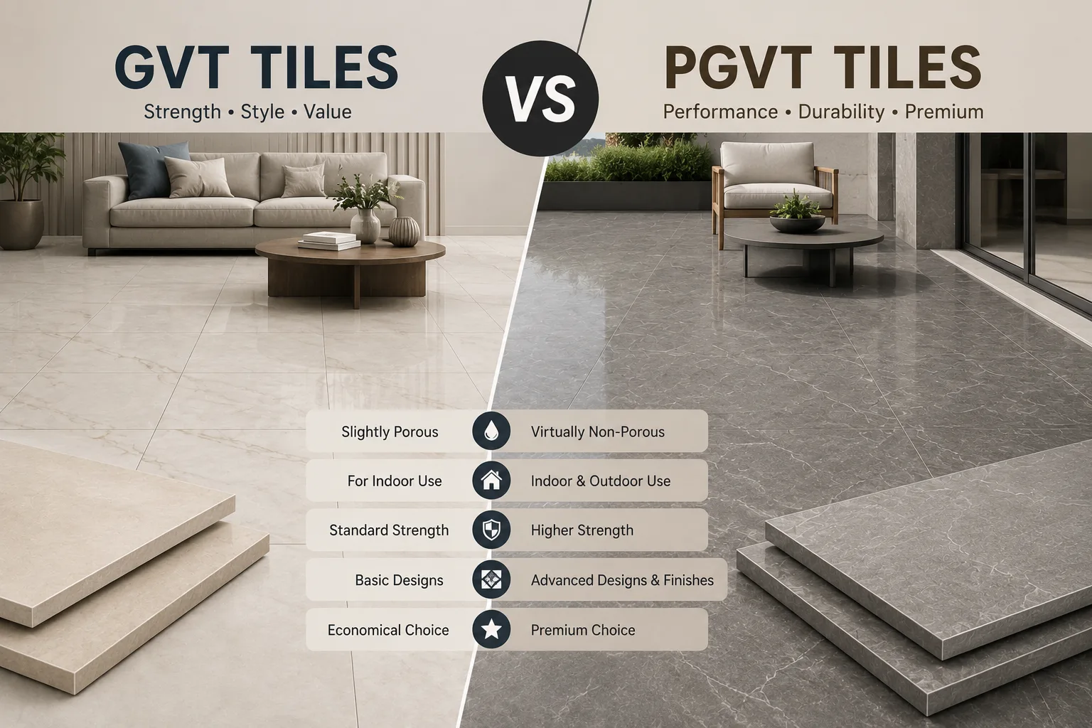 GVT vs PGVT Tiles: Key Differences Explained | Probity Ceramic