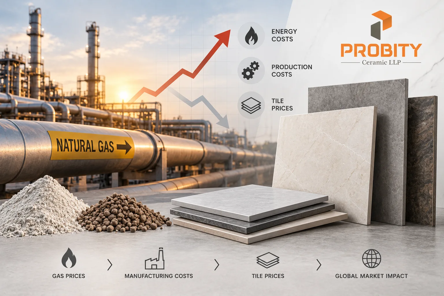 How natural gas prices affect ceramic tile manufacturing costs and tile prices