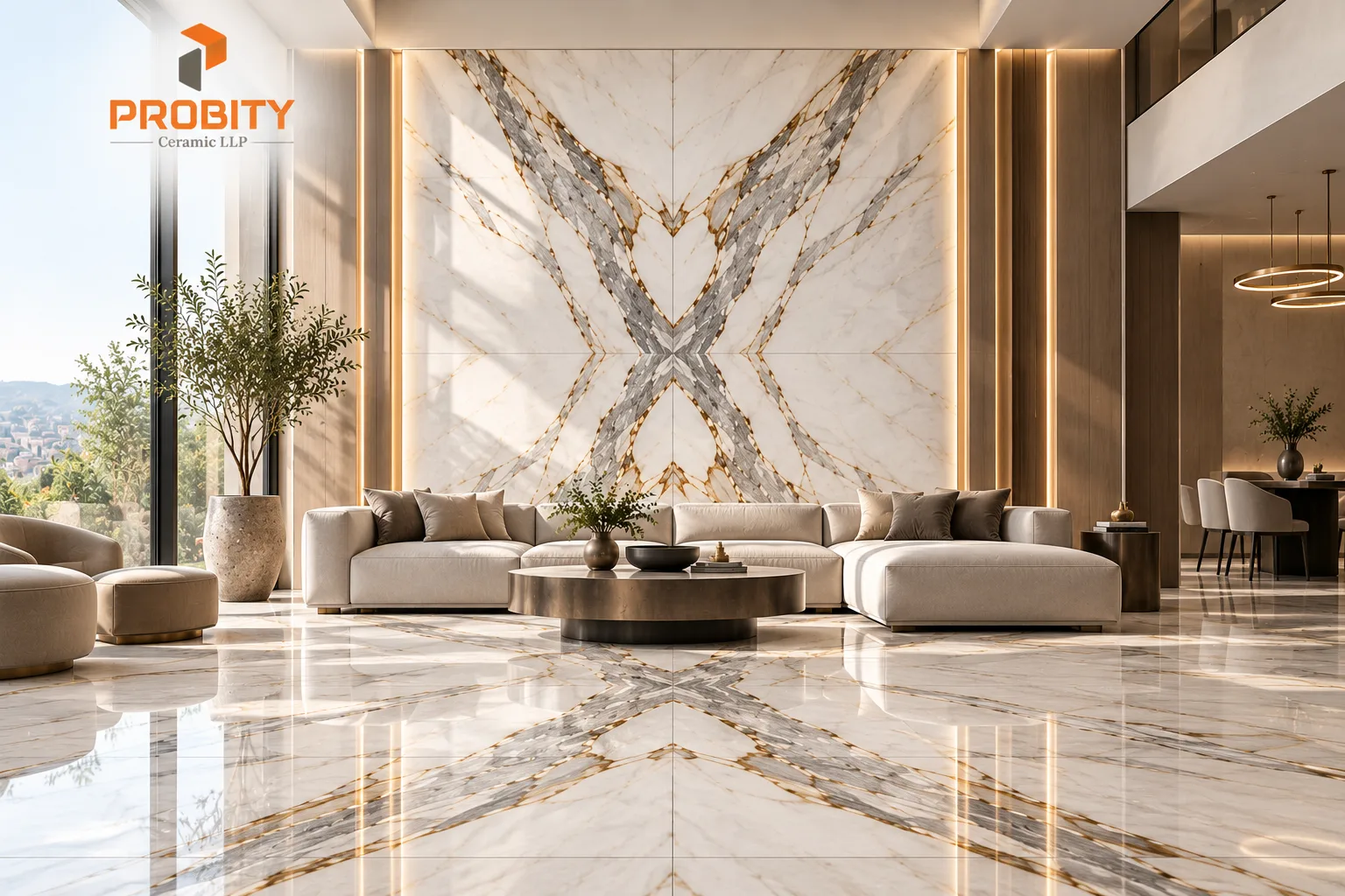 Bookmatched Marble Look Porcelain: The New Statement Surface